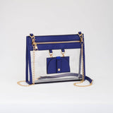 Clear Gameday Crossbody With Sunglasses Holder: Royal Blue