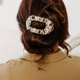 Round Flat Hair Clip | Medium | Blonde Tortoise