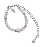 Girls Baby to Bride Sterling Silver Cross Baby Bracelet Gift