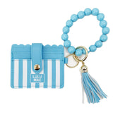 Blue Stripe Wristlet Keychain – Lulu Mac