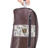 Shot Shell Brown Pebble Old School Camo Men's Toiletry Dopp Bag.: Brown/Tan