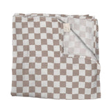 Mocha Checkers Bamboo Muslin Swaddle Blanket