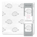 Hedgehog Soft Black Muslin Swaddle Blanket, Premium Cotton