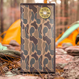 Shotshell Men's Secretary Old School Camo Leather Wallet.: Brown/Tan Camo