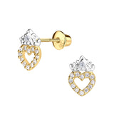 Cherished Moments Princess Heart & Tiara Screw-Back Earrings