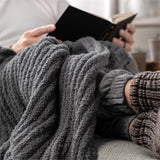 Gray Ribbed Blanket - 52x62in