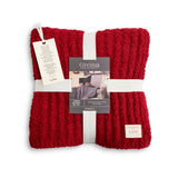 Red Ribbed Blanket - 52x62in