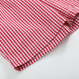 Baseball Smocked Shirt and Red Gingham Shorts Set: 3T