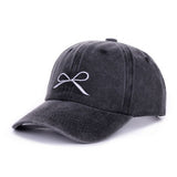 Black Bow Embroidered Hat