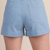 Blue Scalloped Pocket Shorts