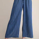 Indigo Stripe Wide Leg Pants