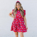 The Everly Crimson Elephant Dress