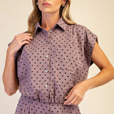 Mauve Polka Dot Balloon Shirt