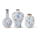 Blue & White Chinoiserie Bud Vases