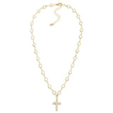 Glass Crystal Cross Necklace