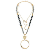 Tapered Hoop Pendant Necklace