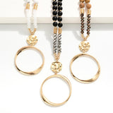 Tapered Hoop Pendant Necklace