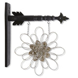 Gray Metal Flower Arrow Replacement – 13.5” Decorative Hanging Insert