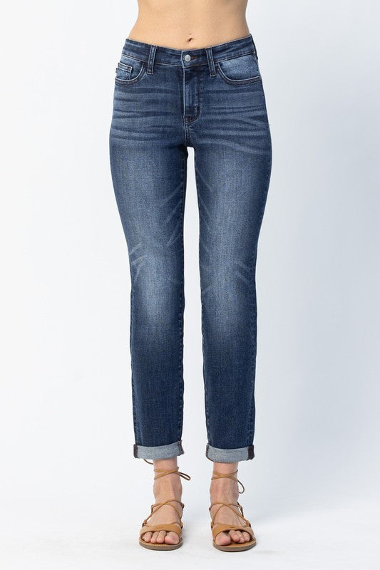 Judy Blue Full Size Cuffed Hem Low Waist Skinny Jeans main image 1