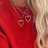 Large Open Heart Necklace – Silver