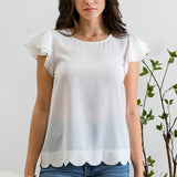 Luminous Lace Layered Flutter Sleeve Top