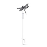 Black Metal Dragonfly Rain Gauge – 45.5” Outdoor Garden Stake Decor