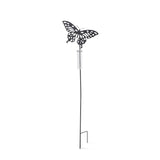 Black Metal Butterfly Rain Gauge – 45.5” Outdoor Garden Stake Decor