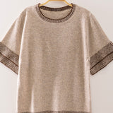 Marlow Contrast Ribbed Short Sleeve Sweater
