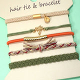 BOHO DUAL FUNCTION KNOT BRACELET HAIR TIES | 40BH104: HEART