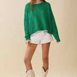 3339GK Diamond Knit Pullover Sweater: Light Heather Gray / Contemporary / S