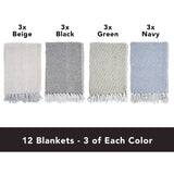Patterned Cotton Throw Blanket - 50 x 70 - Style Options: Diamond