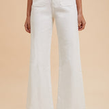 White High Rise Wide Leg Pants