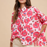 Floral Printed Oversized Blouse