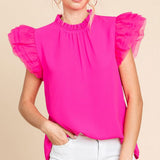Ethereal Elegance Organza Frilled Top