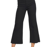 High Rise Flare Cropped Color Denim Pants – Black