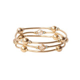 8mm Crystal Golden Shadow Gold-Filled Blessing Bracelet: L