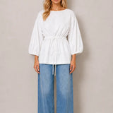 Elodie Drawstring Waist Blouse