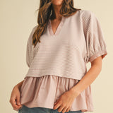 Blush Mixed Media Top