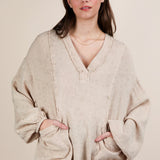 Washed Cotton Gauze Oversized Pocket Top – Natural