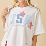 USA Patchwork Oversized Boxy Shirt