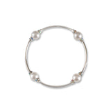 8mm Crystal White Pearl Blessing Bracelet: S