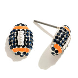Navy Football Earrings