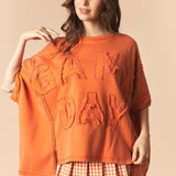 Washed GameDay Twill Patch French Terry Top