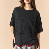 Washed GameDay Twill Patch French Terry Top