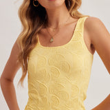 Scoop Neck Lemon Textured Seamless Tank
