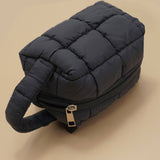 QUILTED PUFFY COSMETIC MAKEUP  POUCH CLUTCH BAG | 40P548: Fuchsia