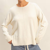 Drop Shoulder Sweater – Cream