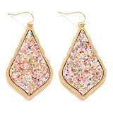 Glitter Teardrop Drop Earrings