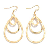 Nesting Hammered Teardrop Earrings