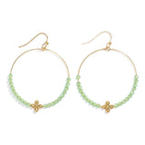 Green Beaded Drop Earrings